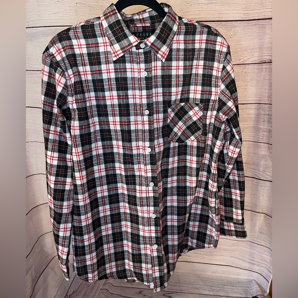 LIKE NEW unique women’s patched flannel